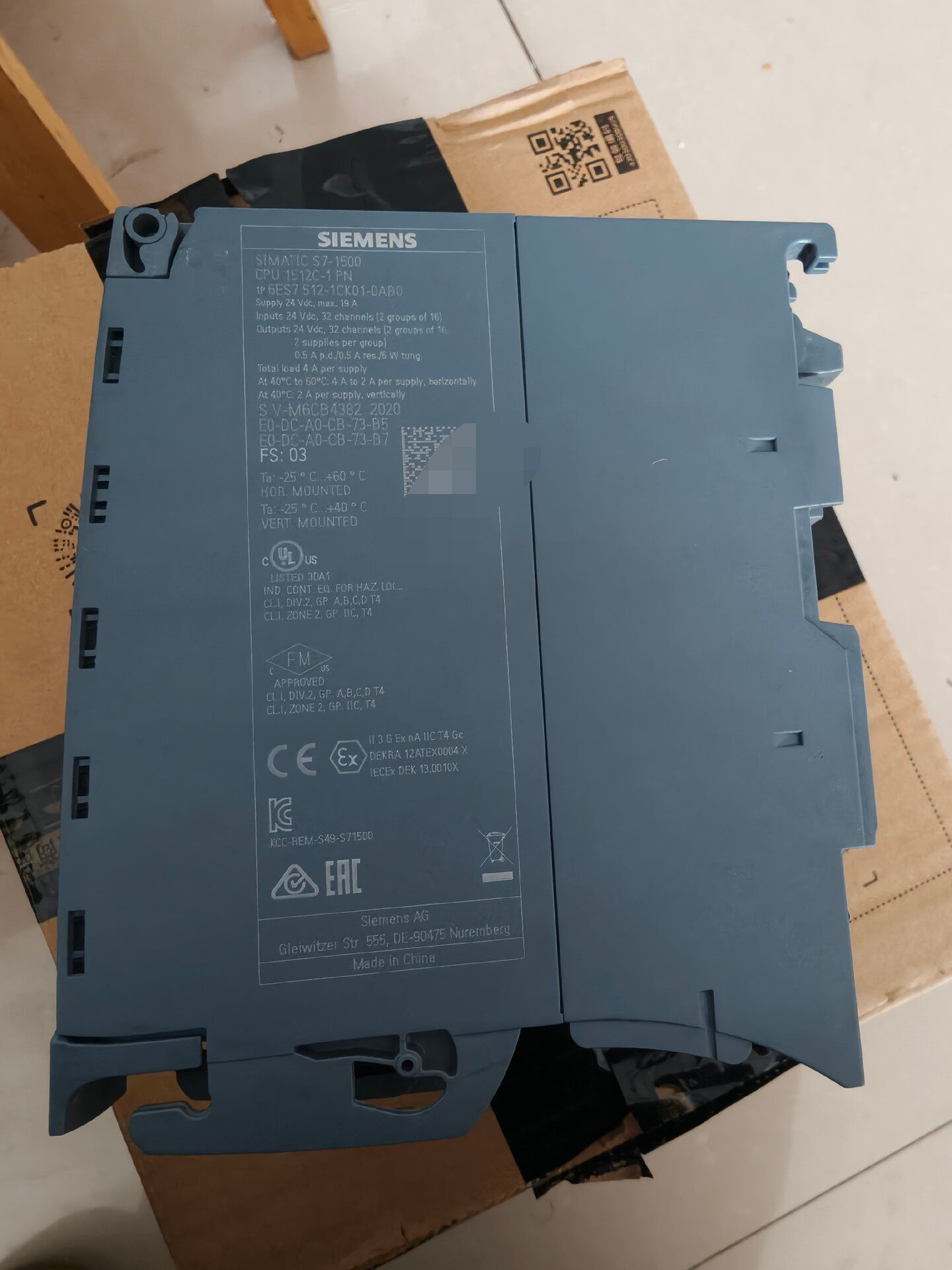 Siemens 6ES7512-1CK01-0AB0 CPU 1512C-1 PN SIMATIC S7-1500 Центральный процессор