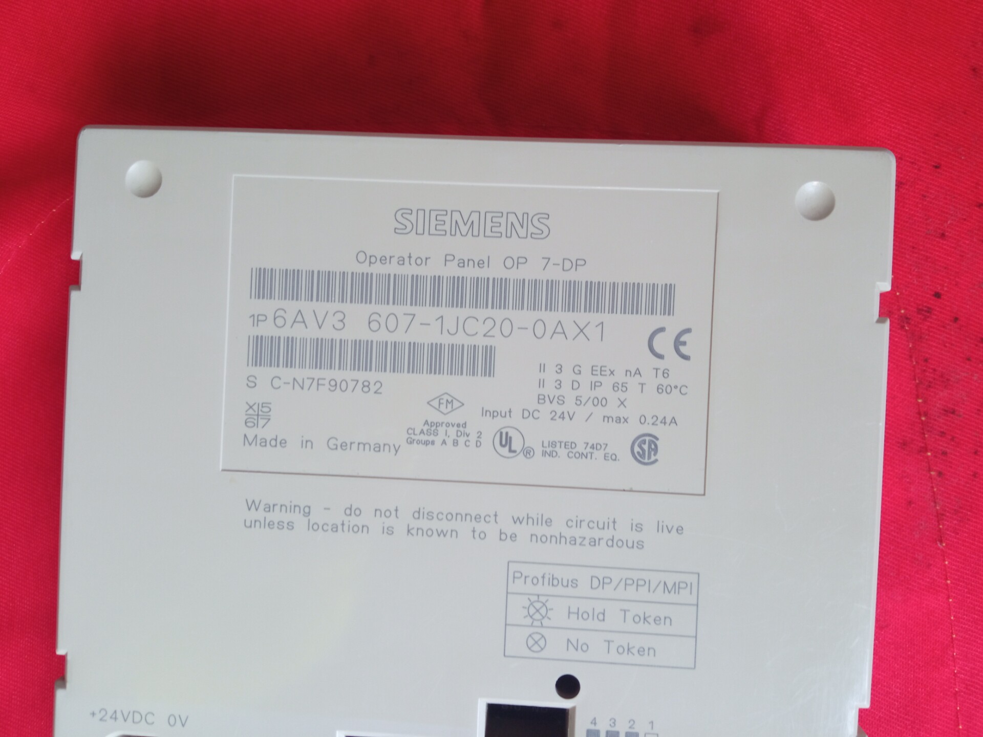 Siemens 6AV3607-1JC20-0AX1 OP7 Текстовая панель оператора 4