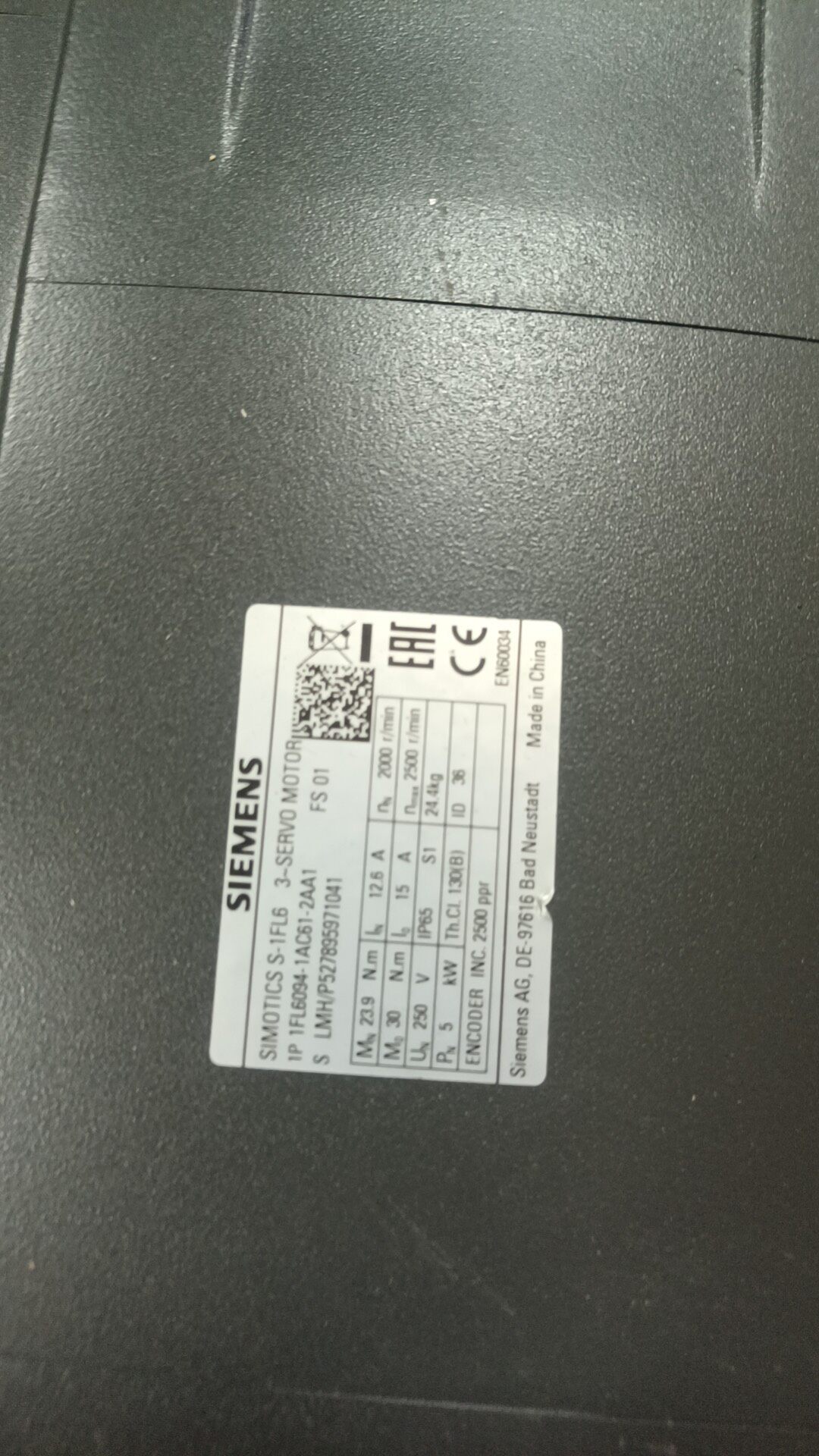 Siemens 1FL6094-1AC61-2AA1 SIMOTICS S-1FL6 Сервомотор