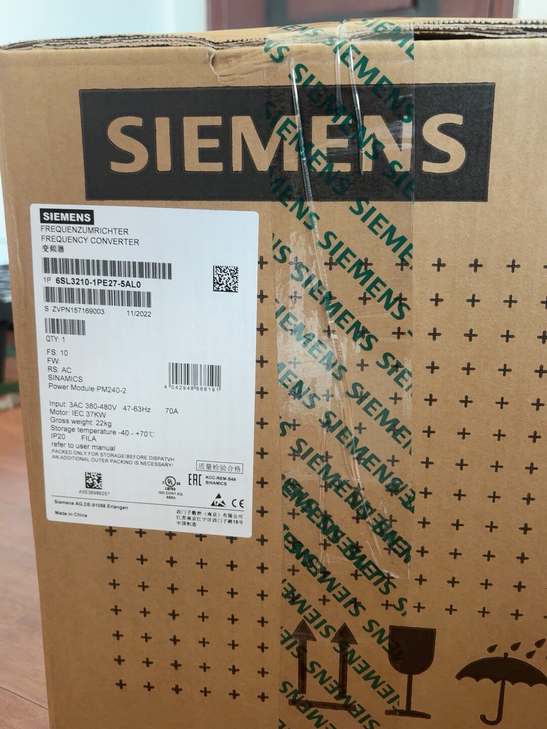 Siemens 6SL3210-1PE27-5AL0 PM240-2 6