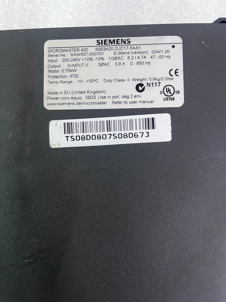 Siemens 6SE6420-2UC17-5AA1 MICROMASTER 420 Преобразователь частоты 3