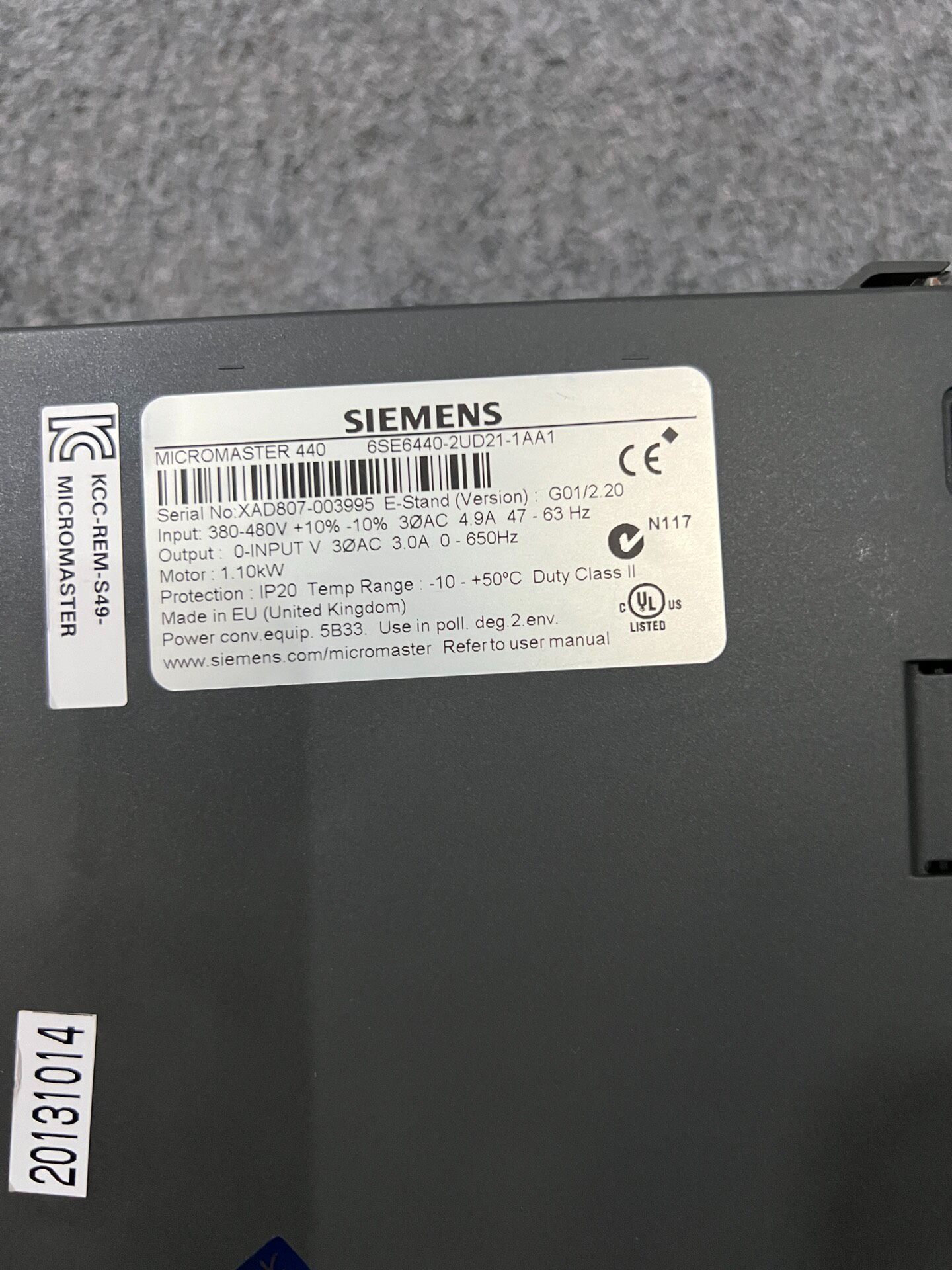 Siemens 6SE6440-2UD21-1AA1 MICROMASTER 440 Преобразователь частоты 2