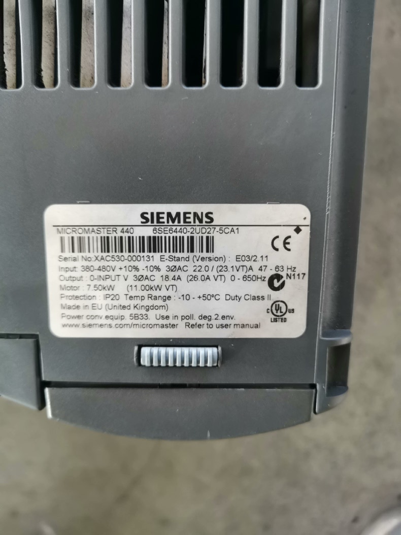 Siemens 6SE6440-2UD27-5CA1 MICROMASTER 440 Преобразователь частоты 5