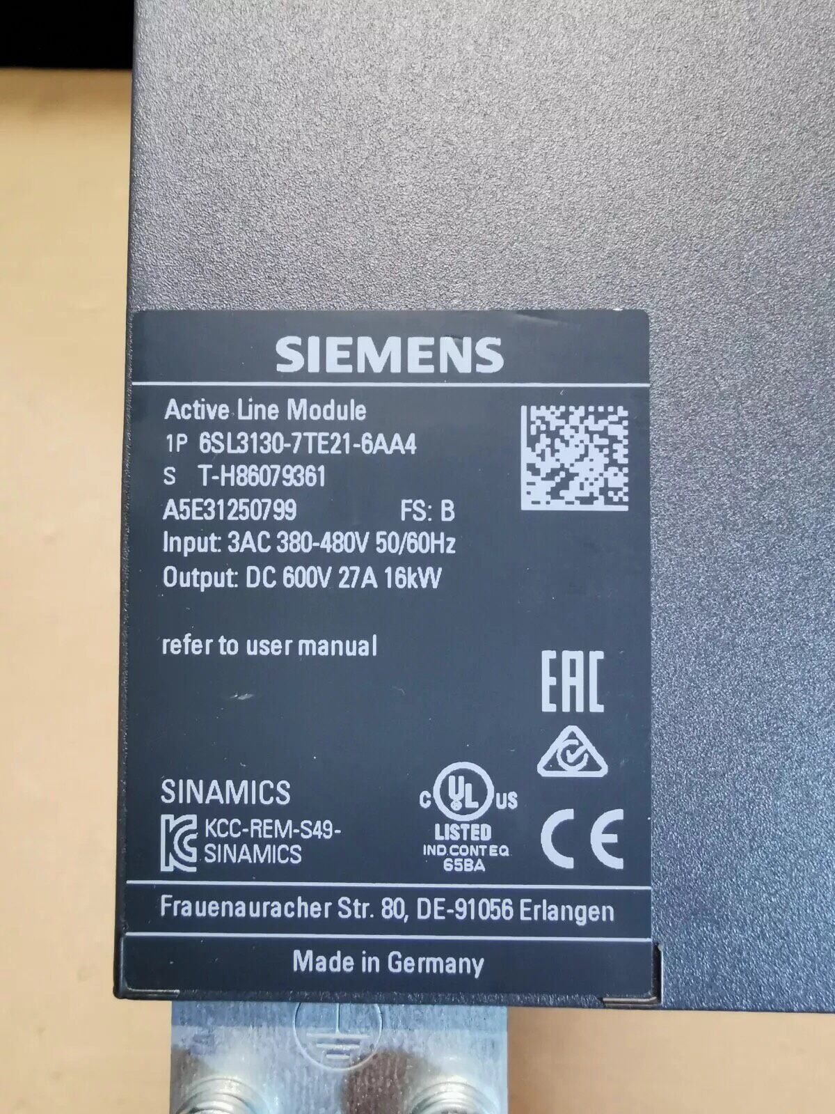 Siemens 6SL3130-7TE21-6AA4 SINAMICS S120 Сервопривод 3