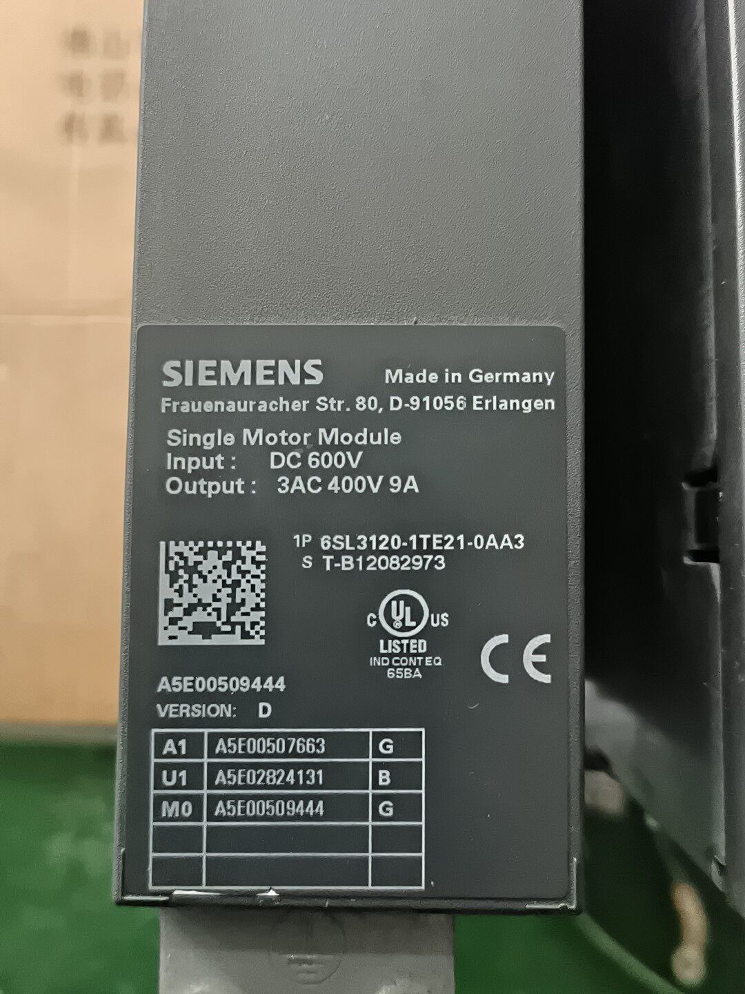 Siemens 6SL3120-1TE21-0AA3 SINAMICS S120 Сервопривод 2