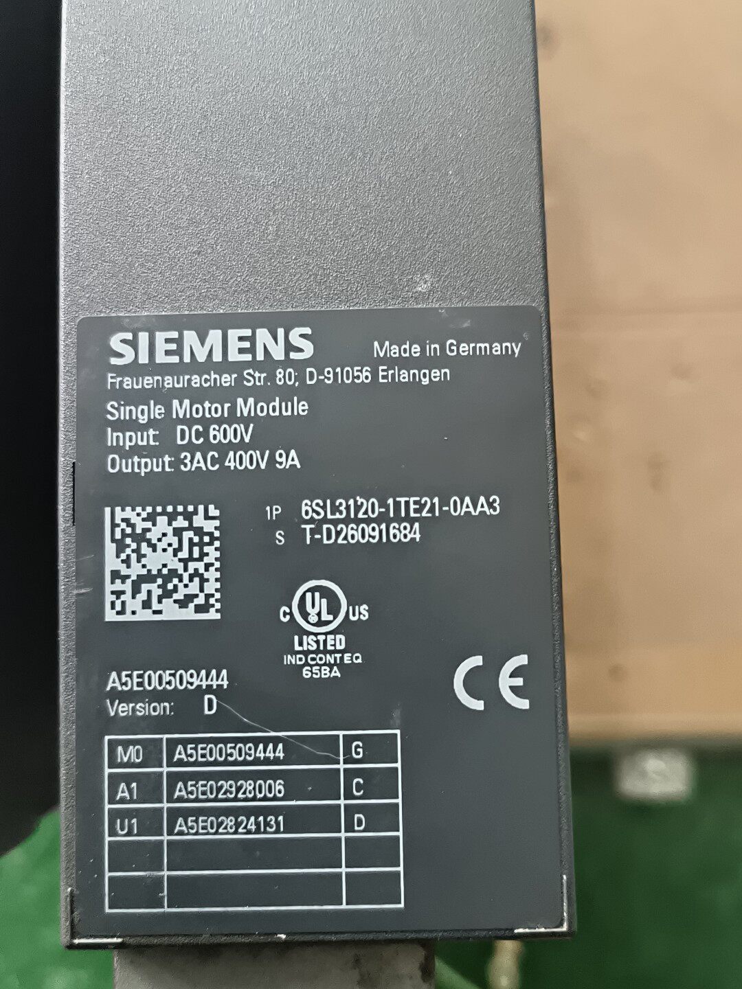 Siemens 6SL3120-1TE21-0AA3 SINAMICS S120 Сервопривод 3