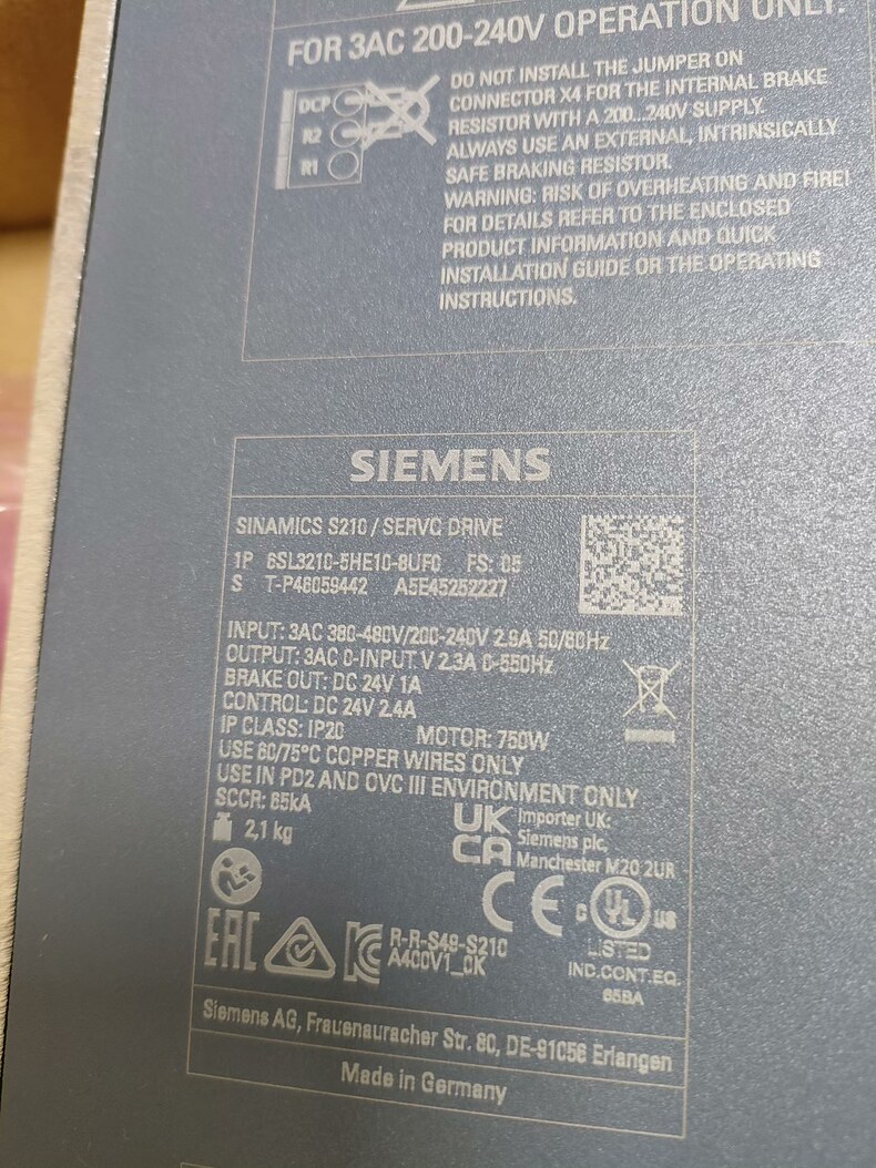 Siemens 6SL3210-5HE10-8UF0 SINAMICS S210 Сервопривод 2