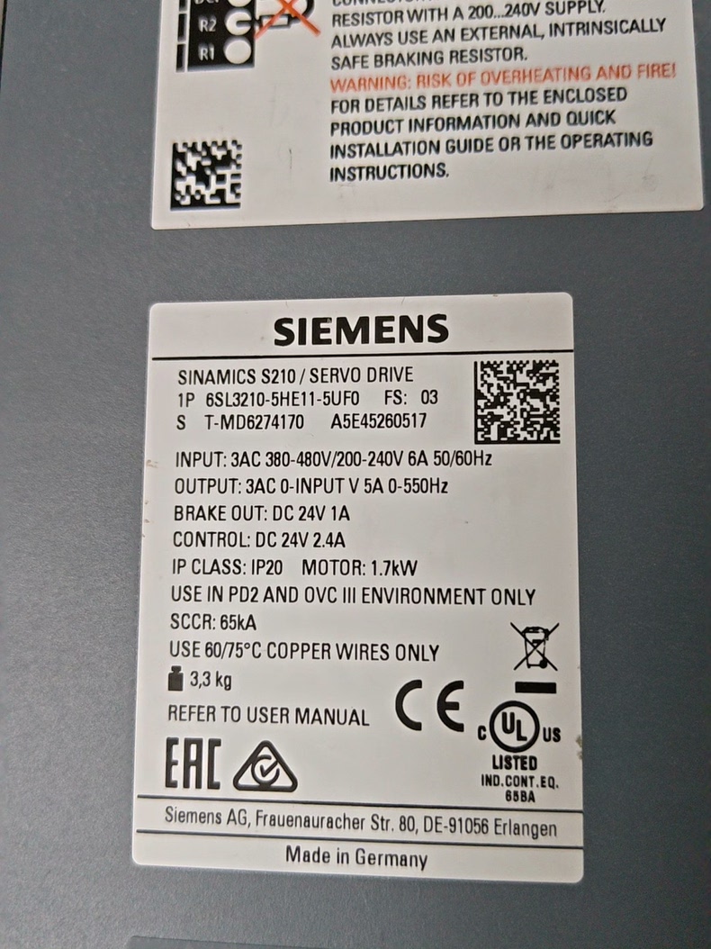 Siemens 6SL3210-5HE11-5UF0 SINAMICS S210 Сервопривод 2