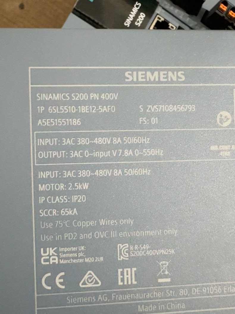 Siemens 6SL5510-1BE12-5AF0 SINAMICS S200 Сервопривод 2
