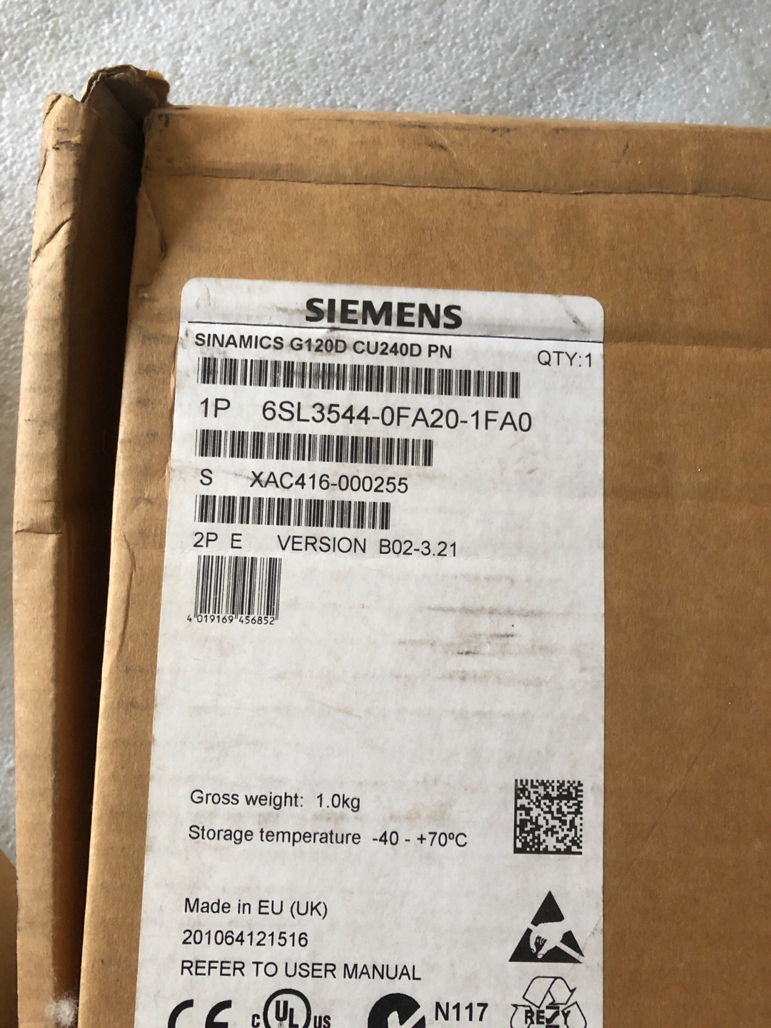 Siemens 6SL3544-0FA20-1FA0 SINAMICS G120D Децентрализованный преобразователь частоты 3
