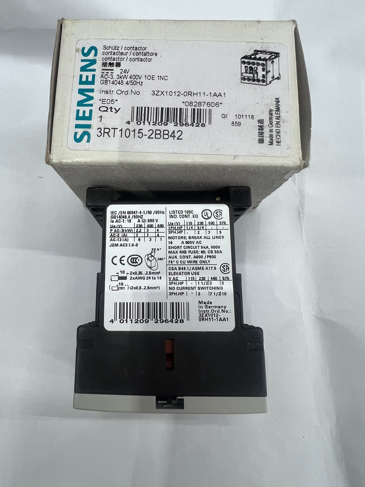 Siemens 3RT1015-2BB42 3RT1015 Контактор
