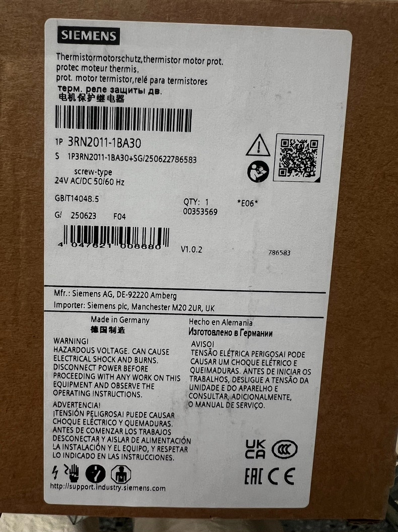 Siemens 3RN2011-1BA30 3RN Термисторное реле защиты 3