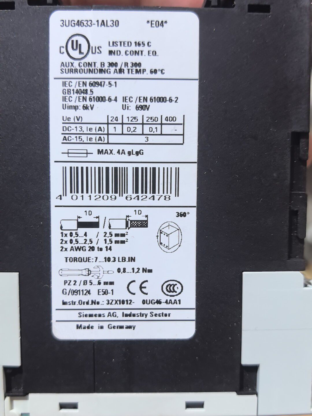 Siemens 3UG4633-1AL30 3UG Реле контроля фаз 2