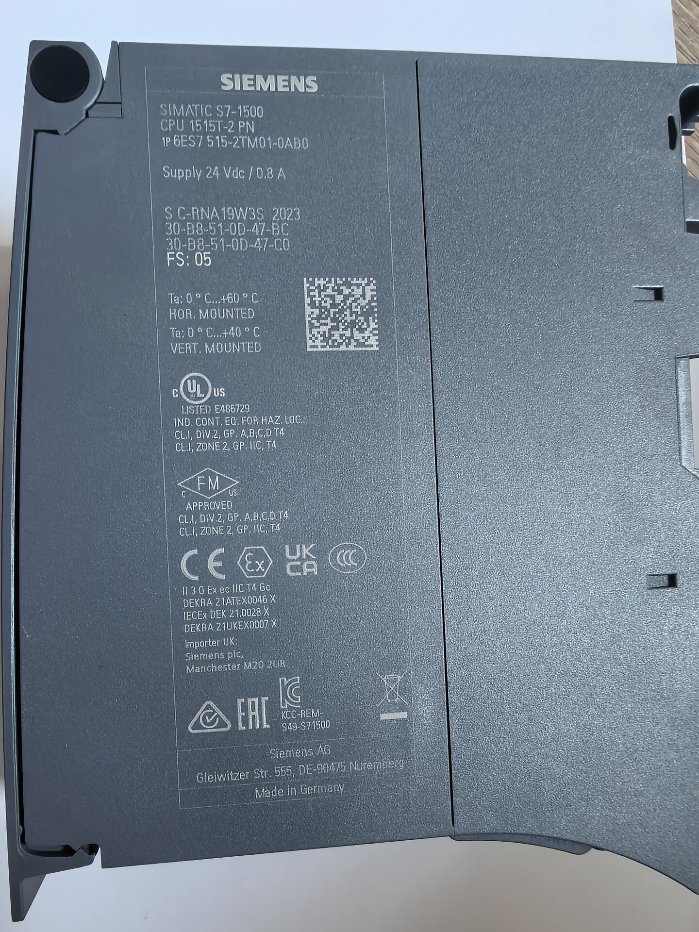 Siemens 6ES7515-2TM01-0AB0 CPU 1515T-2 PN