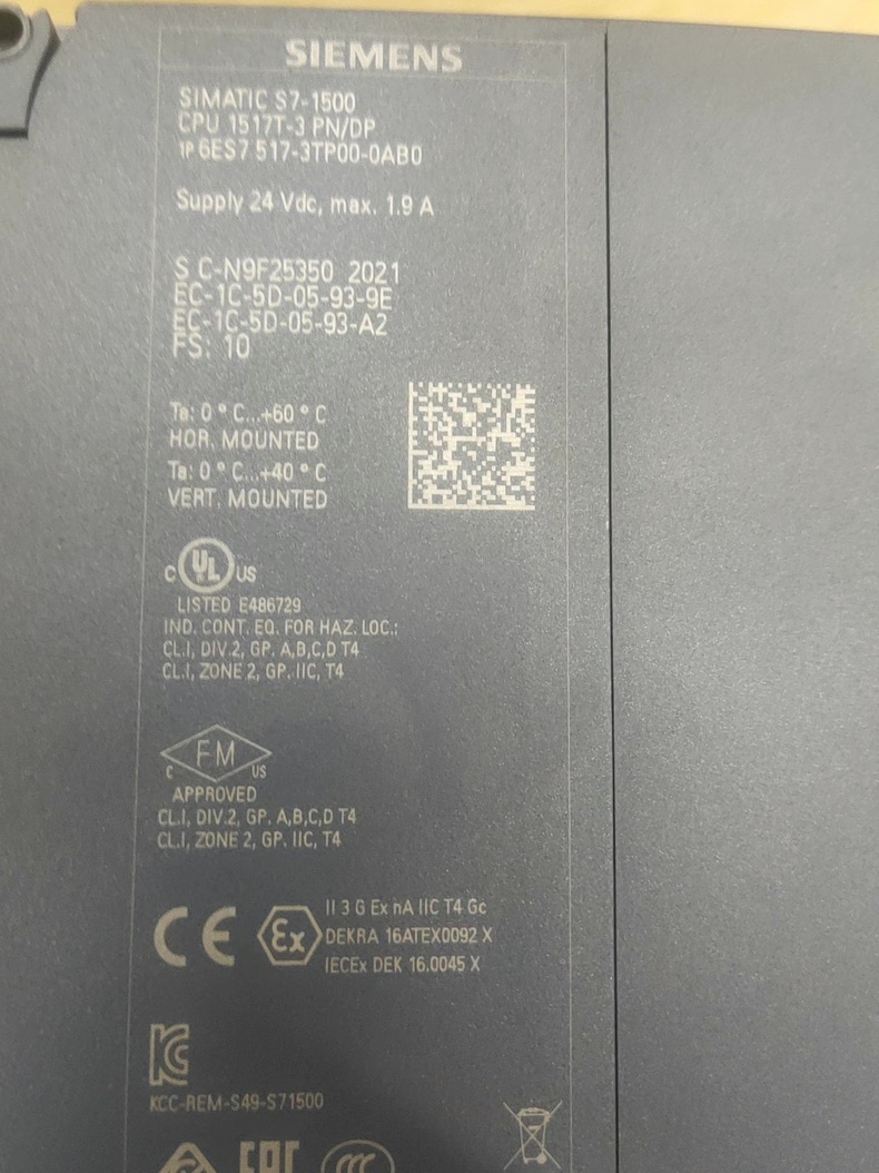 Siemens 6ES7517-3TP00-0AB0 CPU 1517T-3 PN