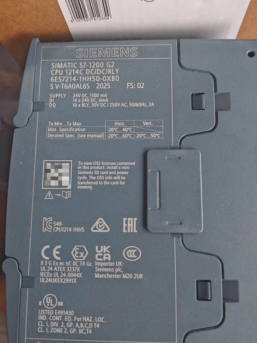 Siemens 6ES7214-1HH50-0XB0 CPU 1214C