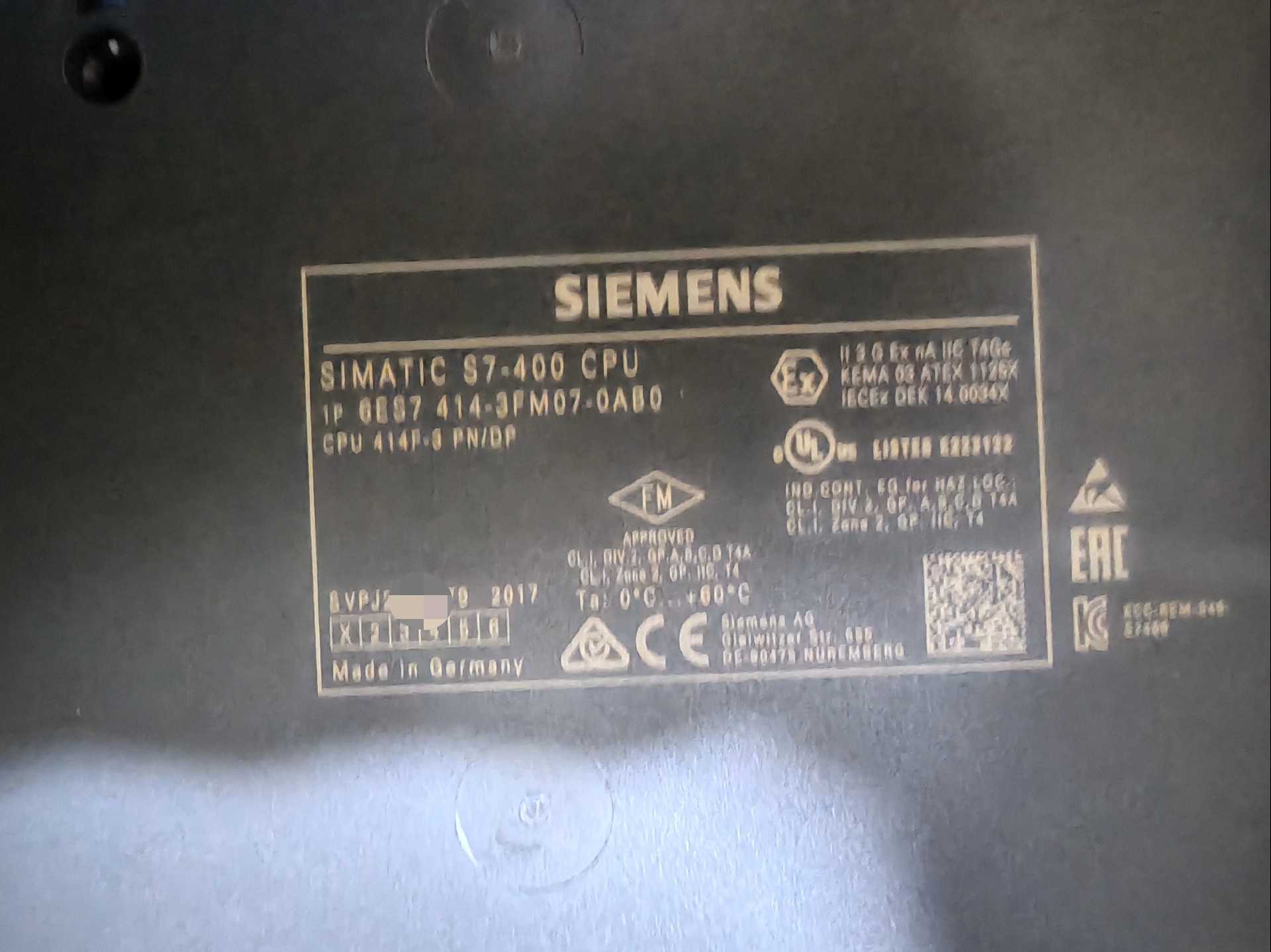 Siemens 6ES7414-3FM07-0AB0 CPU 414F