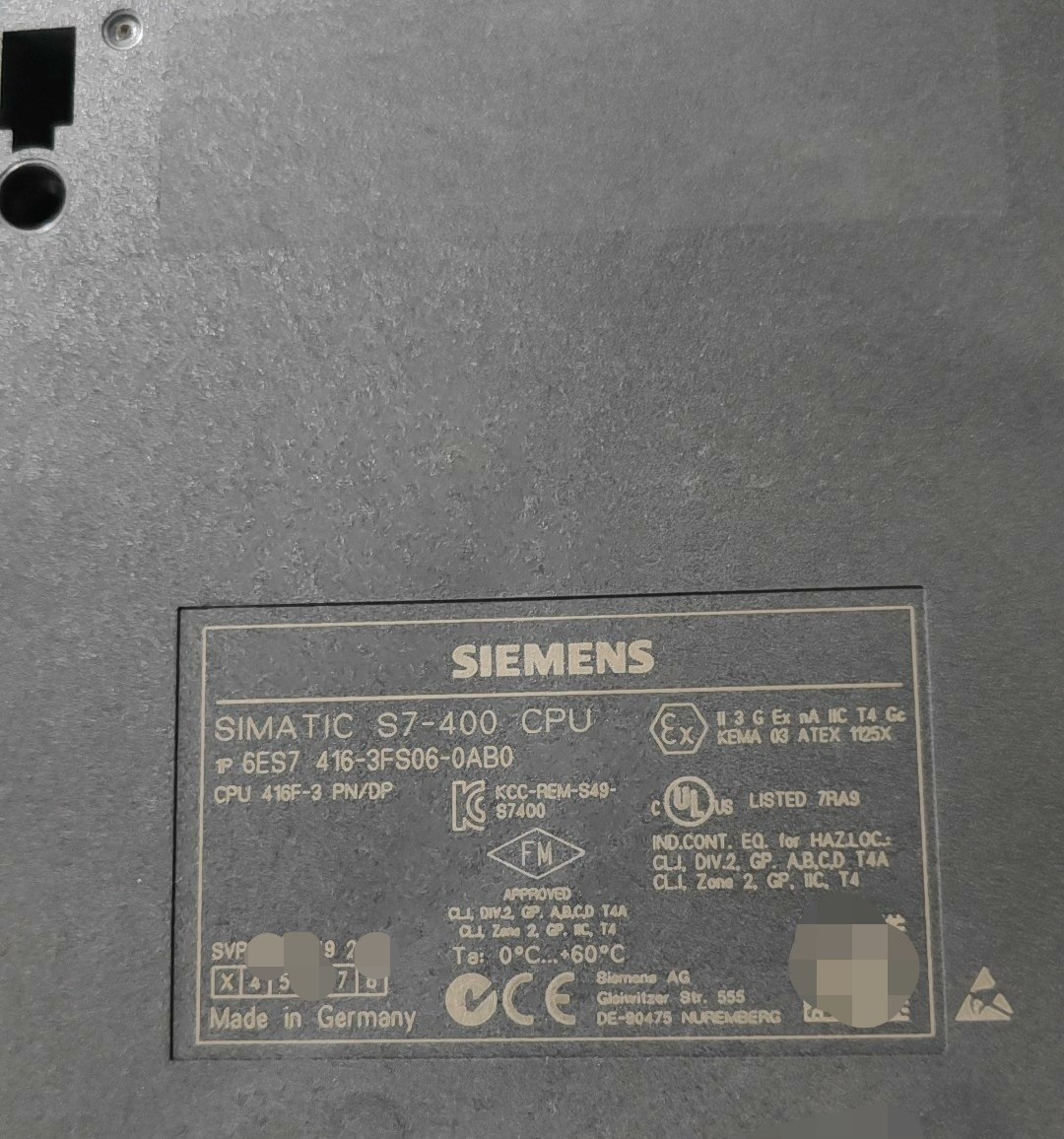 Siemens 6ES7416-3FS06-0AB0 CPU 416-3F