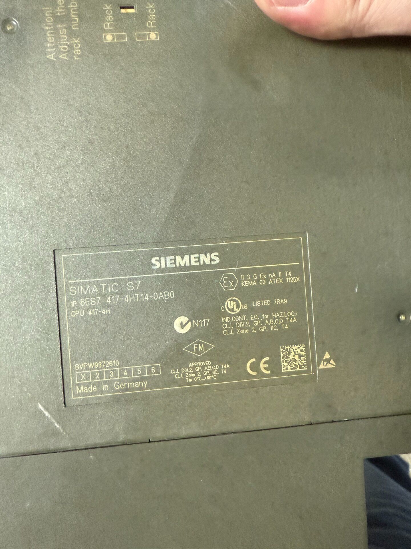 Siemens 6ES7417-4HT14-0AB0 CPU 414 3