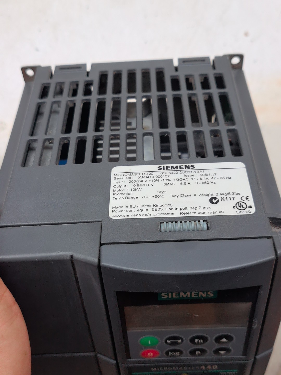 Siemens 6SE6420-2UC21-1BA1 MICROMASTER 420 5