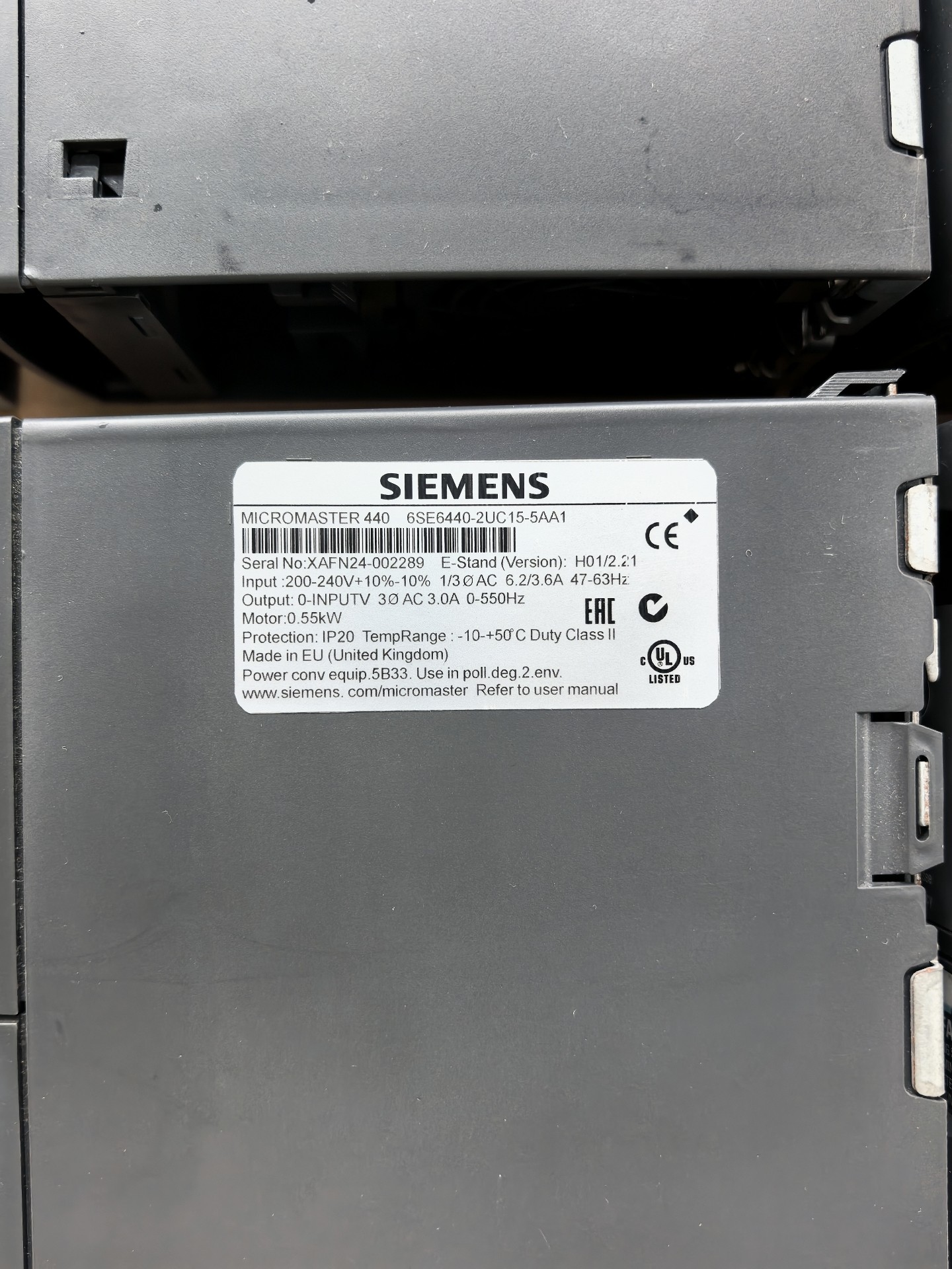 Siemens 6SE6440-2UC15-5AA1 MICROMASTER 440 5