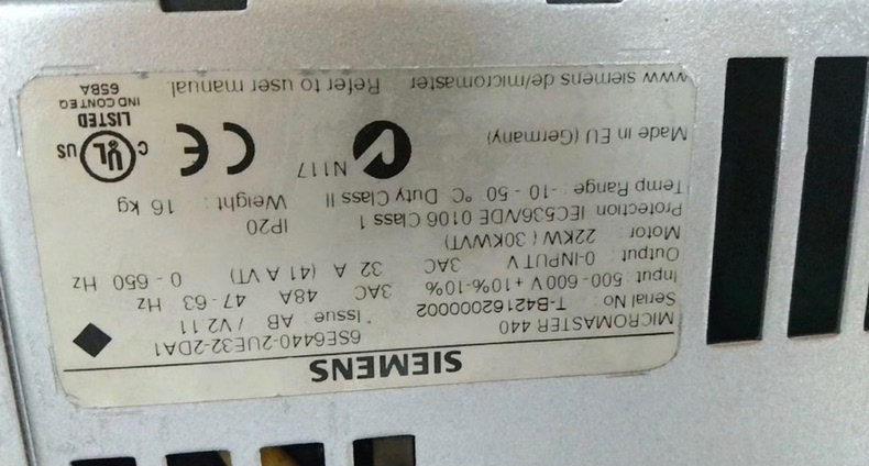 Siemens 6SE6440-2UE32-2DA1 MICROMASTER 440 6