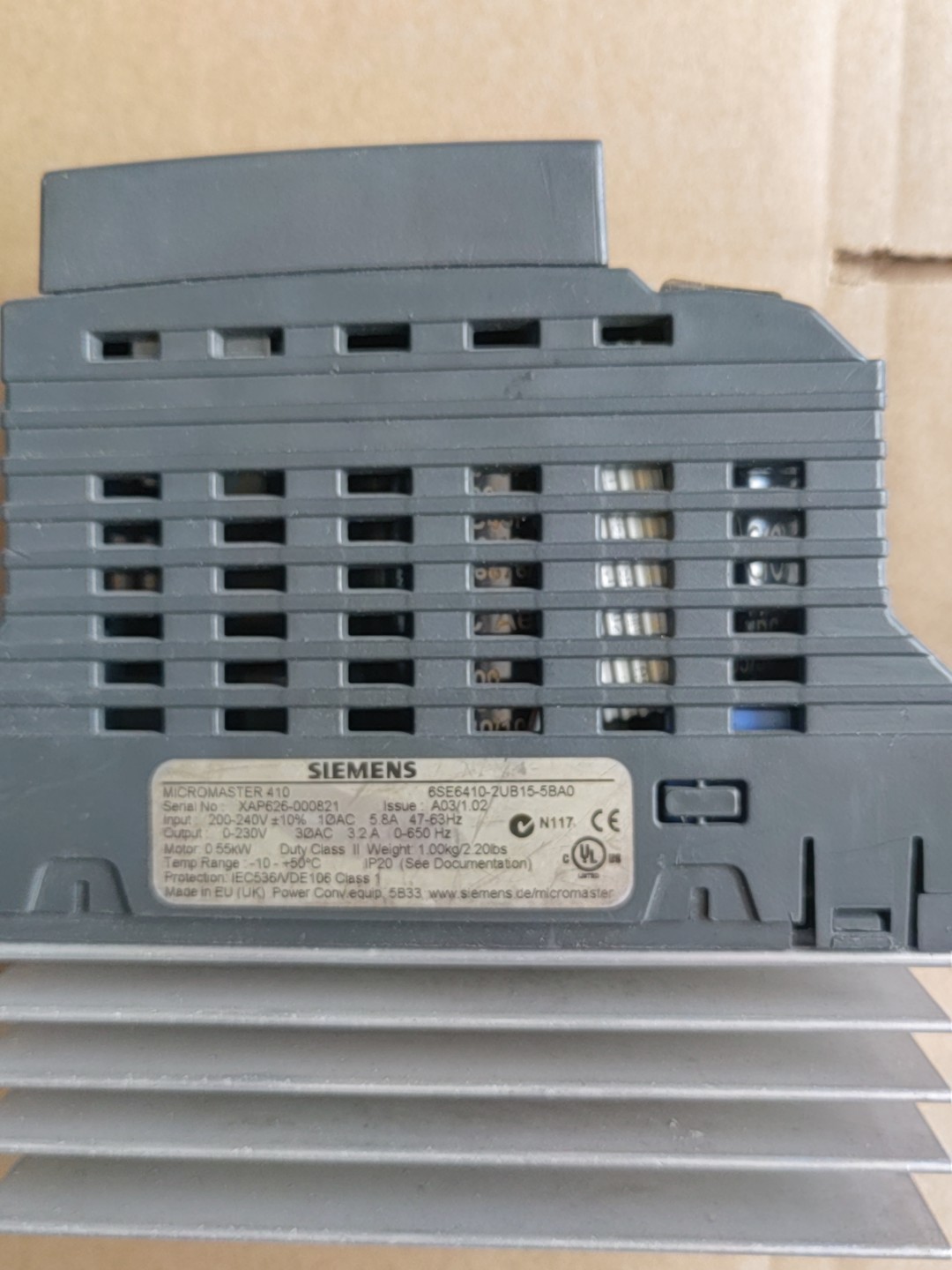 Siemens 6SE6410-2UB15-5BA0 MICROMASTER 410 3