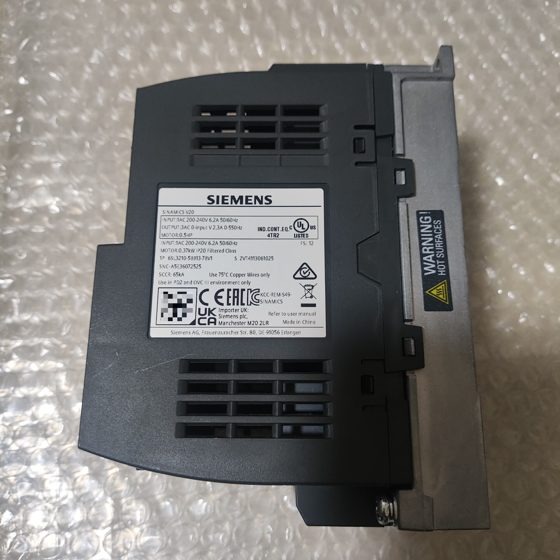 Siemens 6SL3210-5BB13-7BV1 SINAMICS V20 2