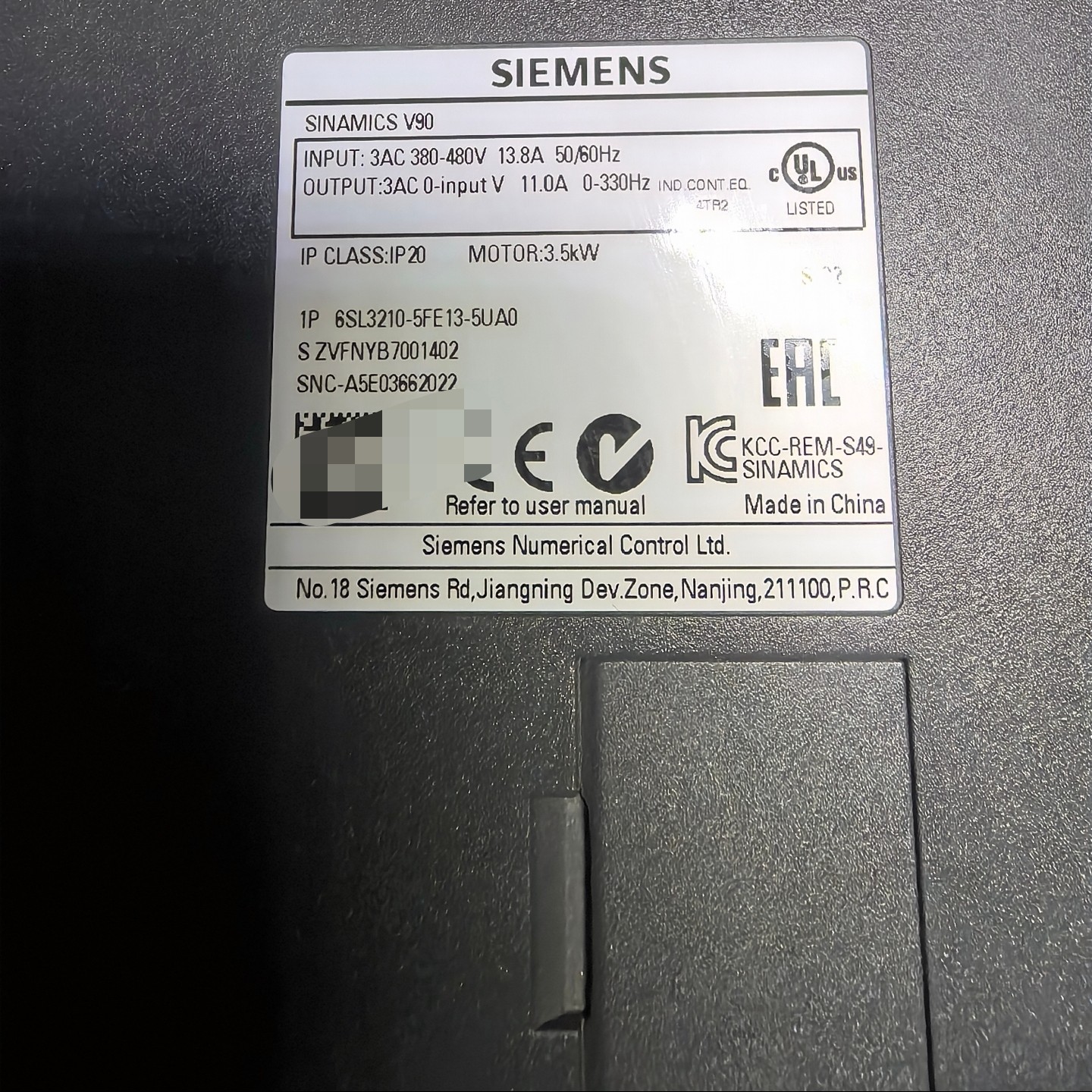 Siemens 6SL3210-5FE13-5UA0 SINAMICS V90
