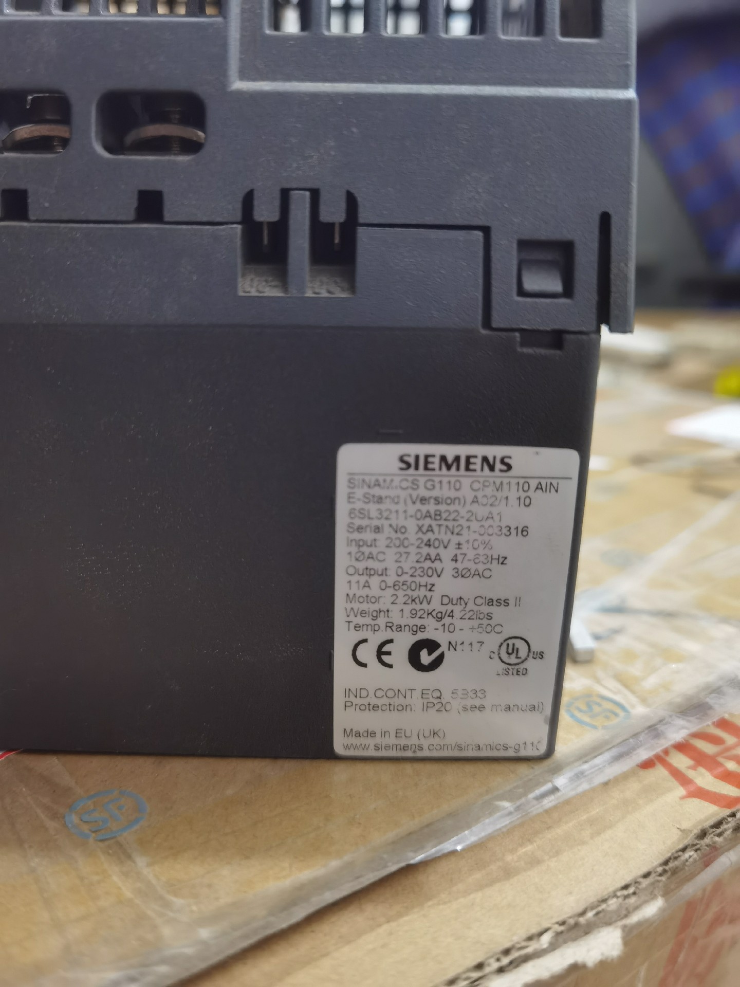 Siemens 6SL3211-0AB22-2UA1 SINAMICS G110 2