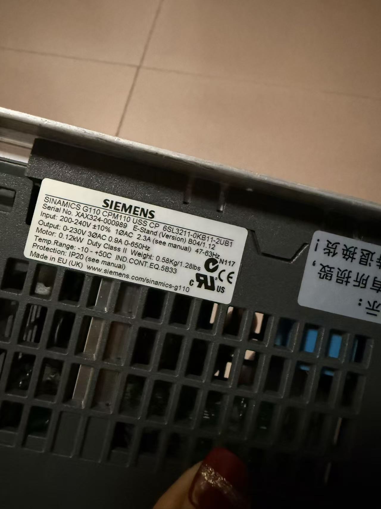 Siemens 6SL3211-0KB11-2UB1 SINAMICS G110 2