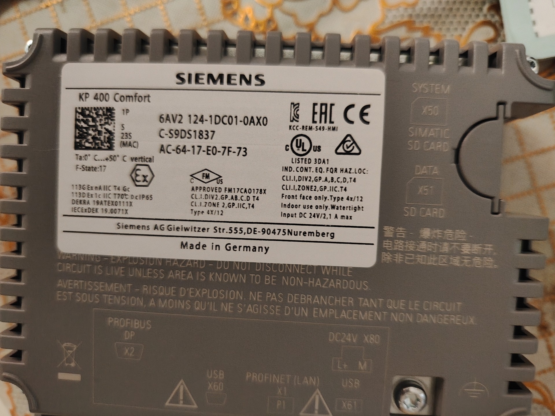 Siemens 6AV2124-1DC01-0AX0 KP400 3