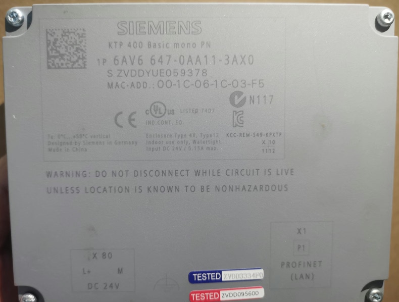Siemens 6AV6647-0AA11-3AX0 KTP400 3