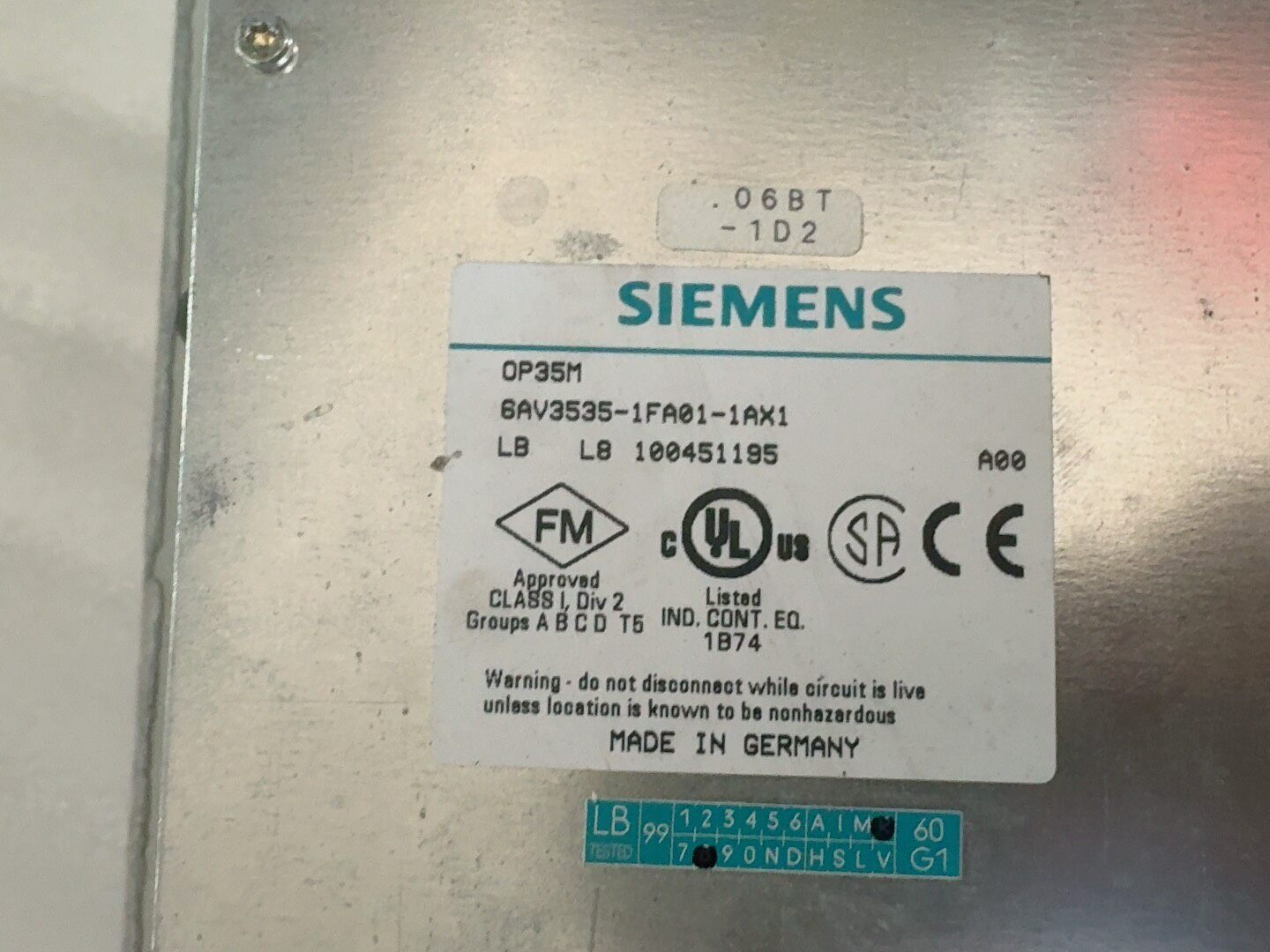 Siemens 6AV3535-1FA01-1AX1 OP35