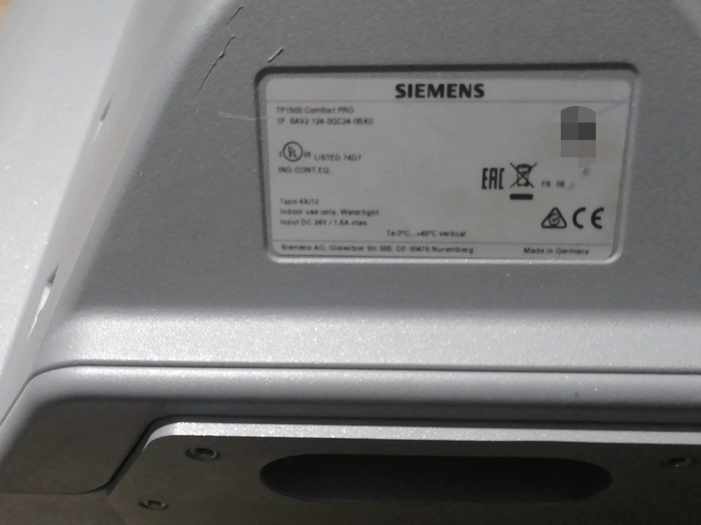 Siemens 6AV2124-0QC24-0BX0 TP1500 2