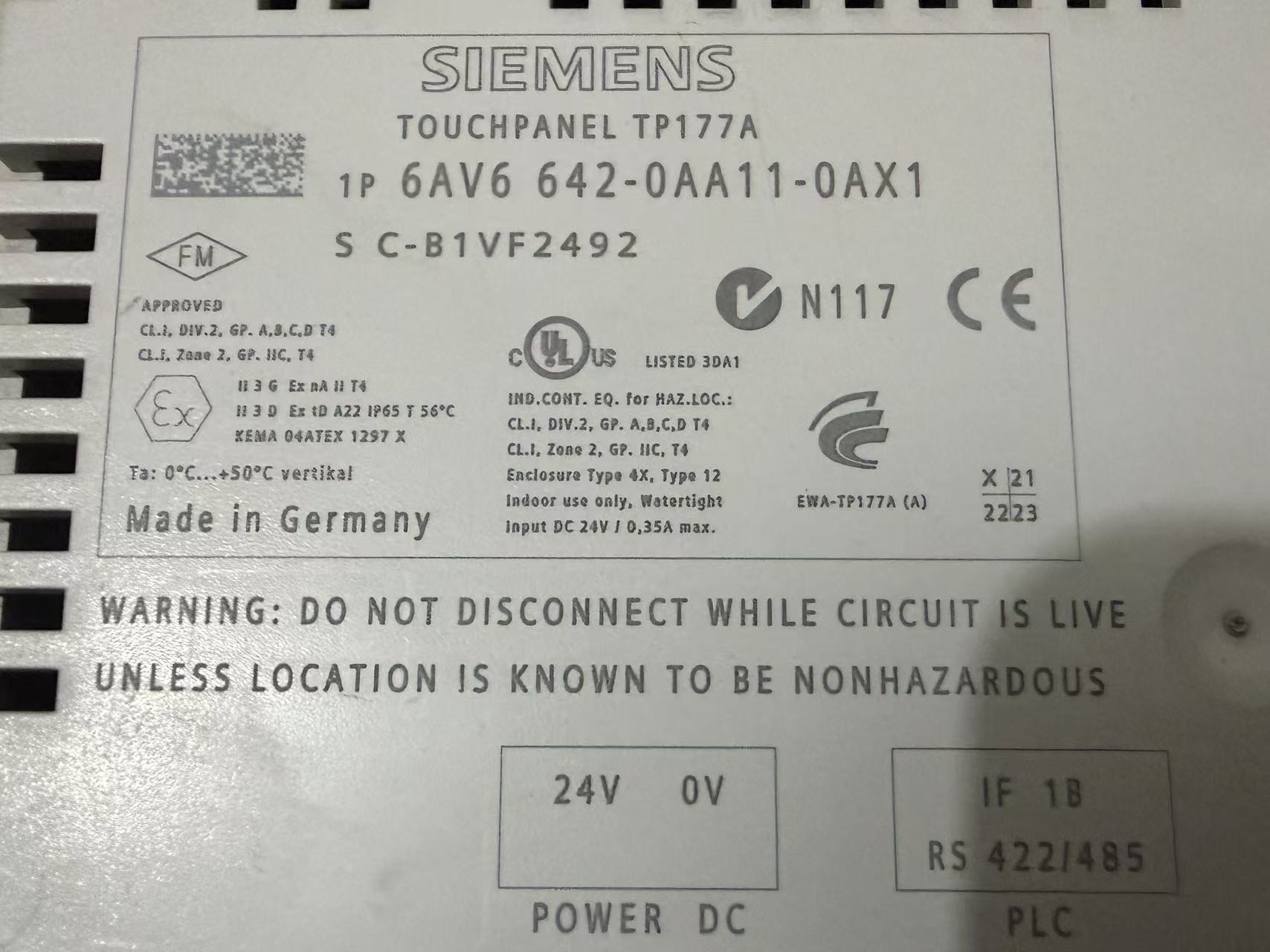 Siemens 6AV6642-0AA11-0AX0 TP 177A 2