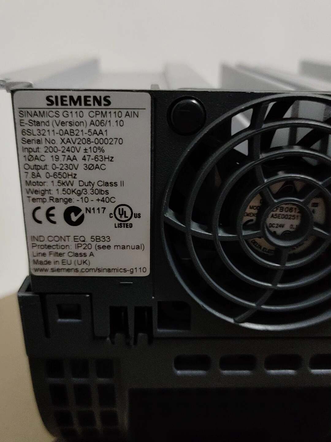 Siemens 6SL3211-0AB21-5AA1 SINAMICS G110