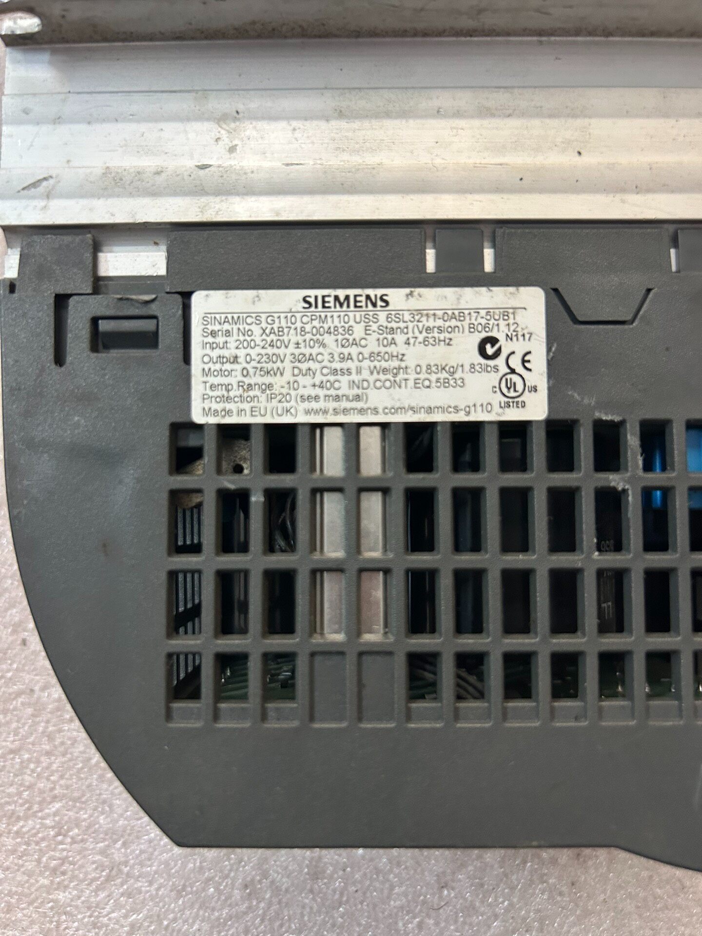 Siemens 6SL3211-0AB17-5UA1 SINAMICS G110 2