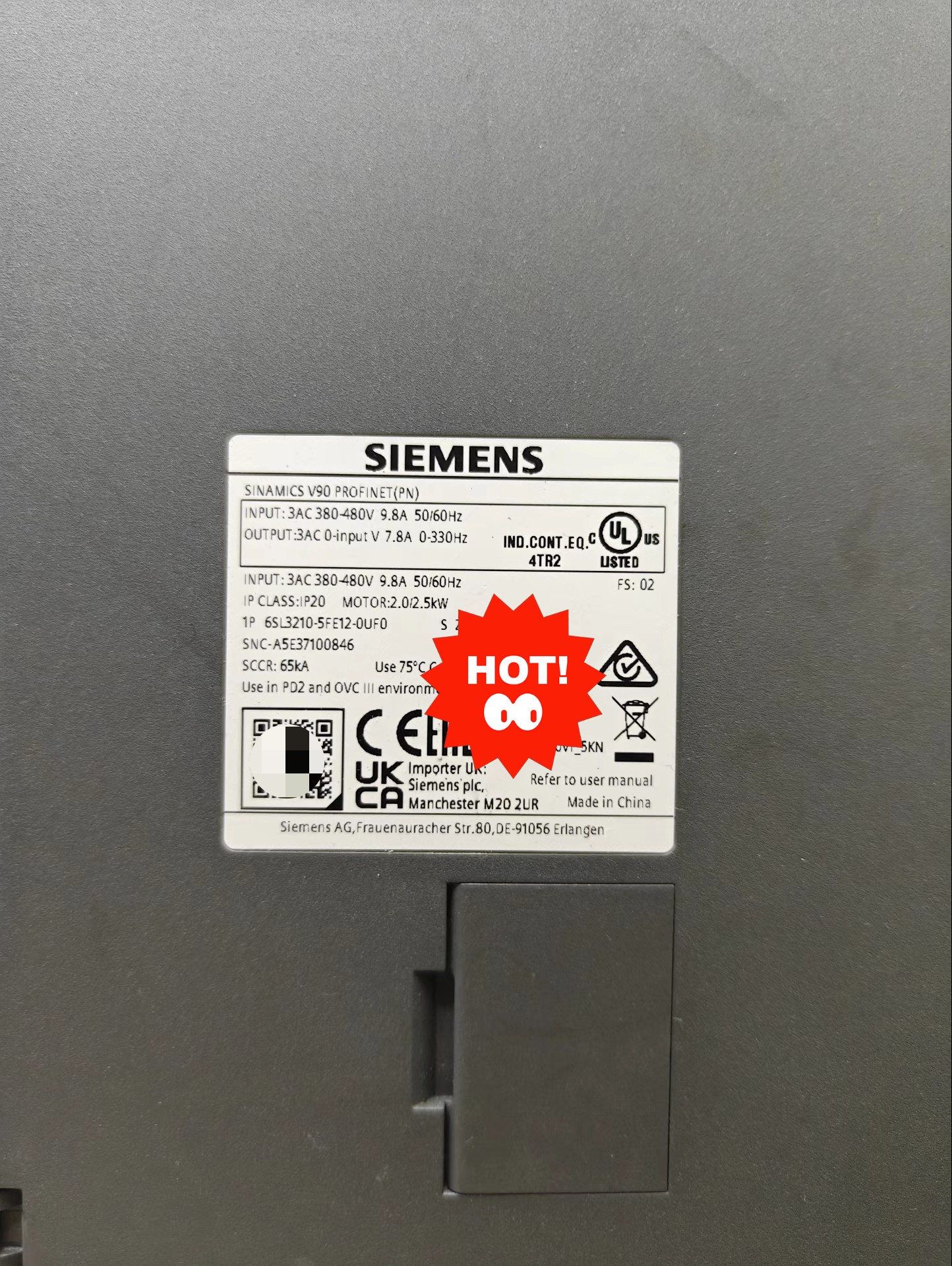 Siemens 6SL3210-5FE11-5UF0 SINAMICS V90 4