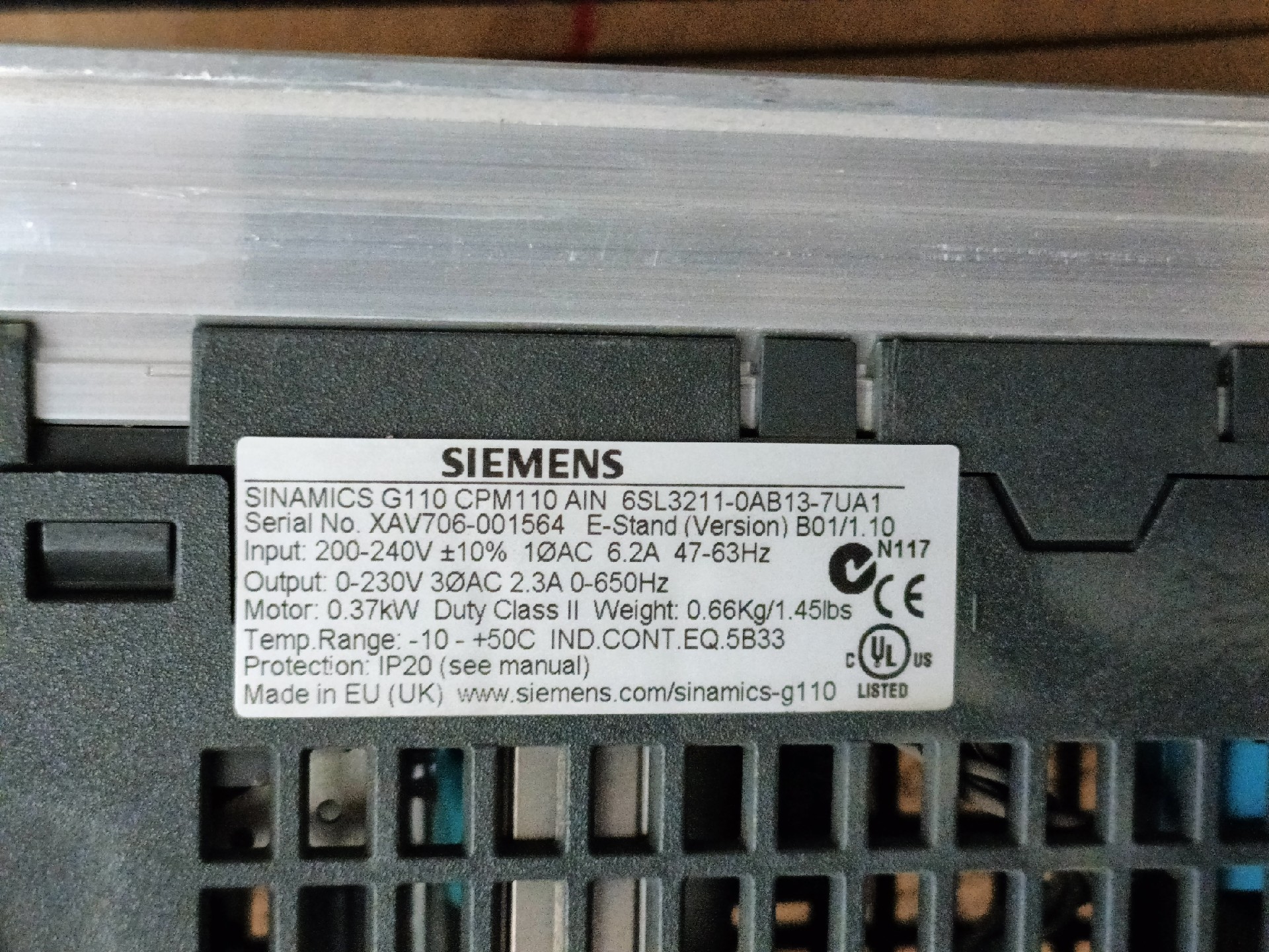 Siemens 6SL3211-0KB13-7UB1 SINAMICS G110 2