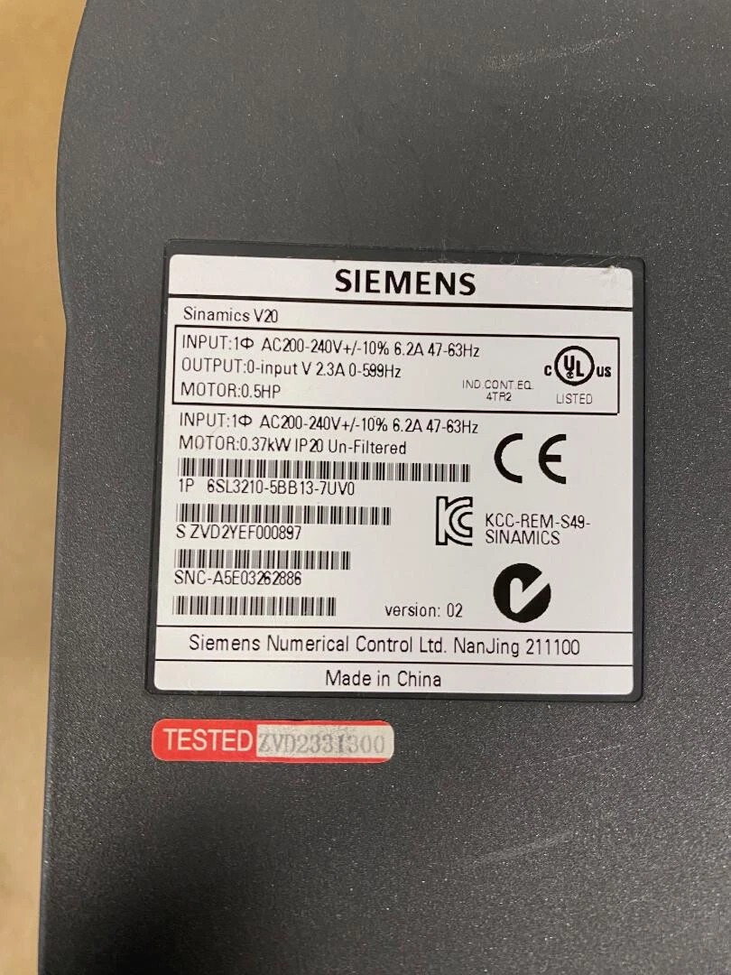 Siemens 6SL3210-5BB13-7UV0 SINAMICS V20 2