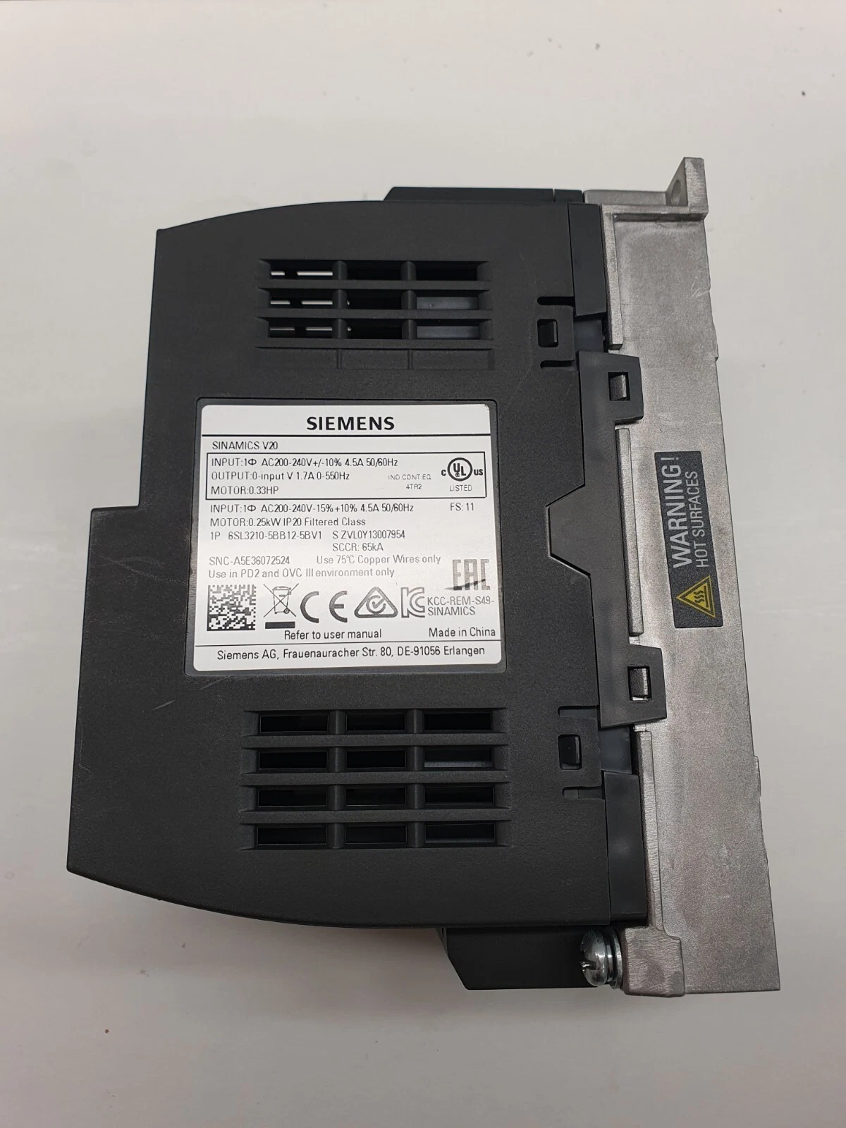 Siemens 6SL3210-5BB12-5BV1 SINAMICS V20 2