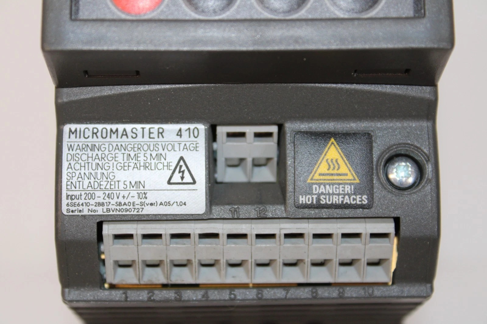 Siemens 6SE6410-2BB17-5BA0 MICROMASTER 410 2