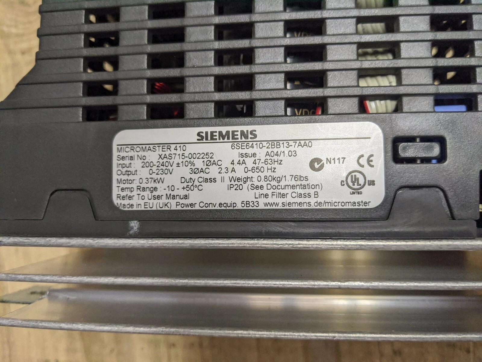 Siemens 6SE6410-2BB13-7AA0 MICROMASTER 410 3