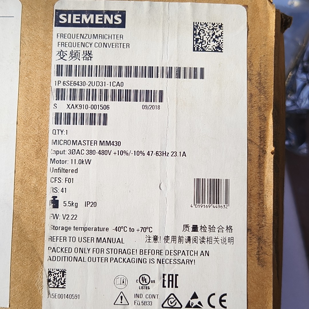Siemens 6SE6430-2UD31-1CA0 MICROMASTER 430 3