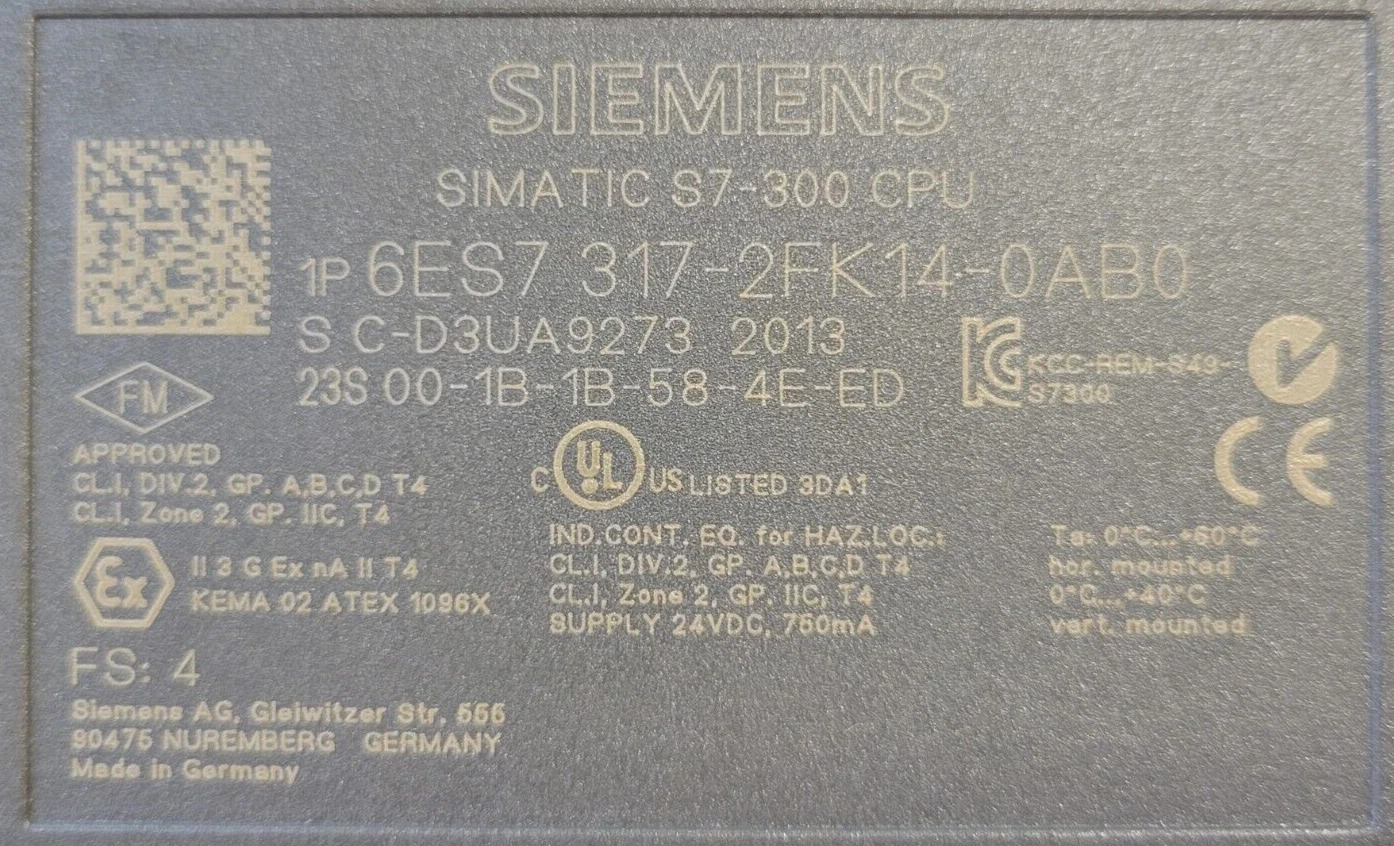 Siemens 6ES7317-2FK14-0AB0 CPU 317F 4