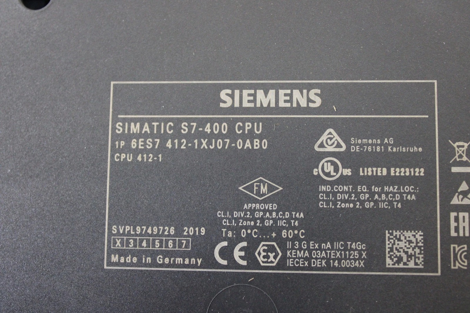 Siemens 6ES7412-1XJ07-0AB0 CPU 412-1 3