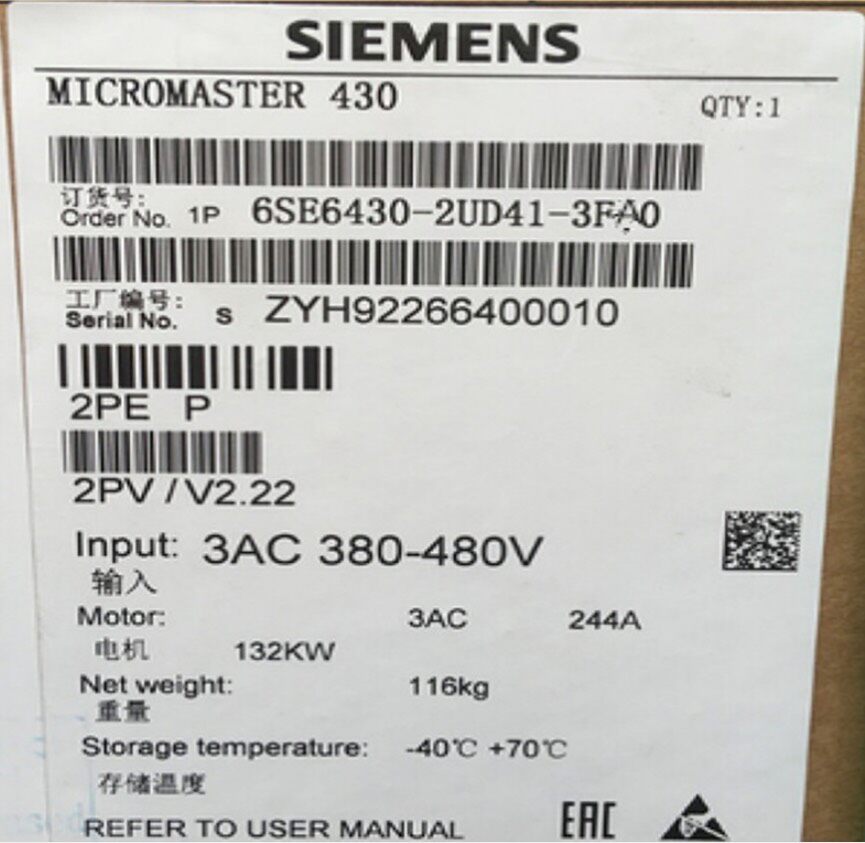 Siemens 6SE6430-2UD41-3FA0 MICROMASTER 430 2