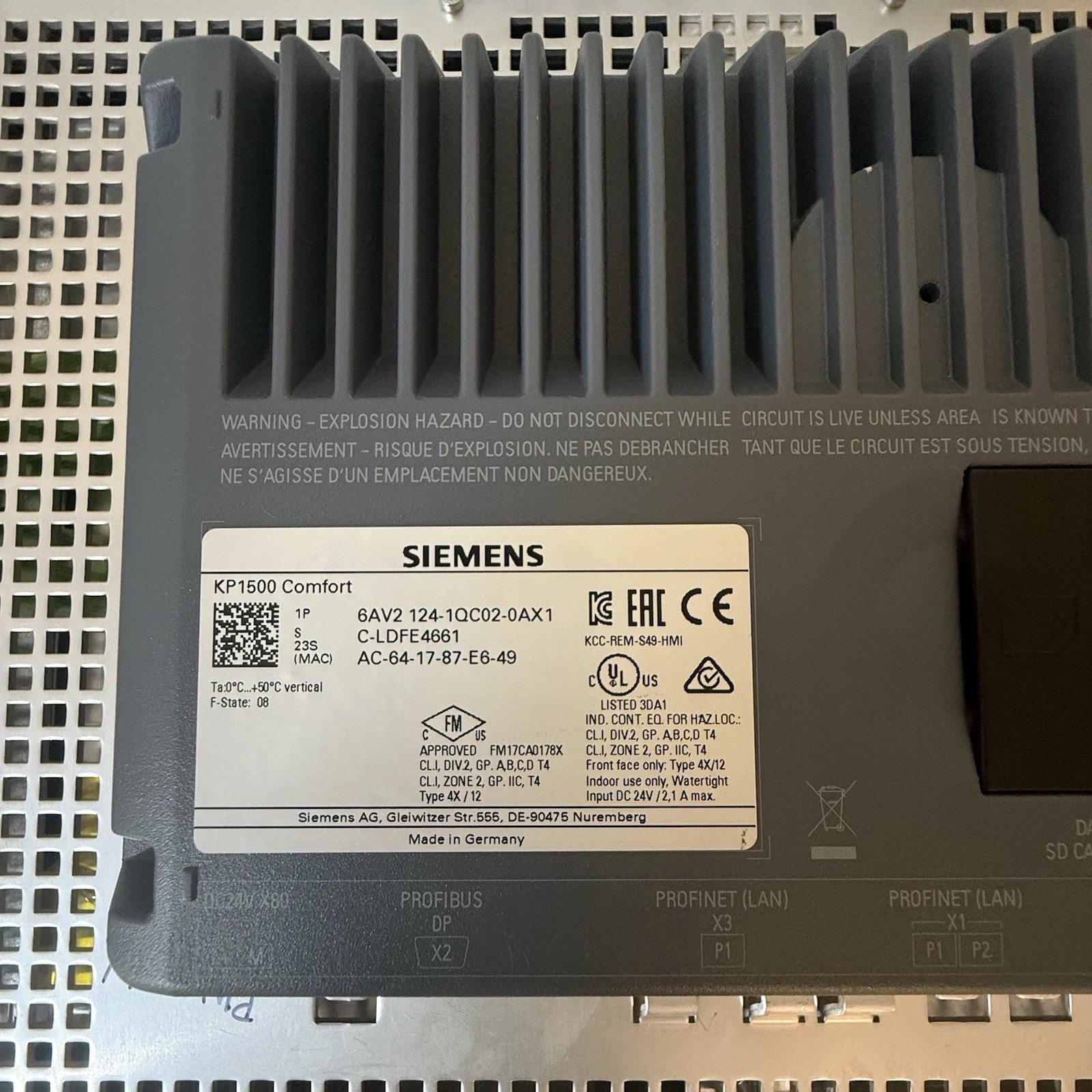 Siemens 6AV2124-1QC02-0AX1 KP1500 4