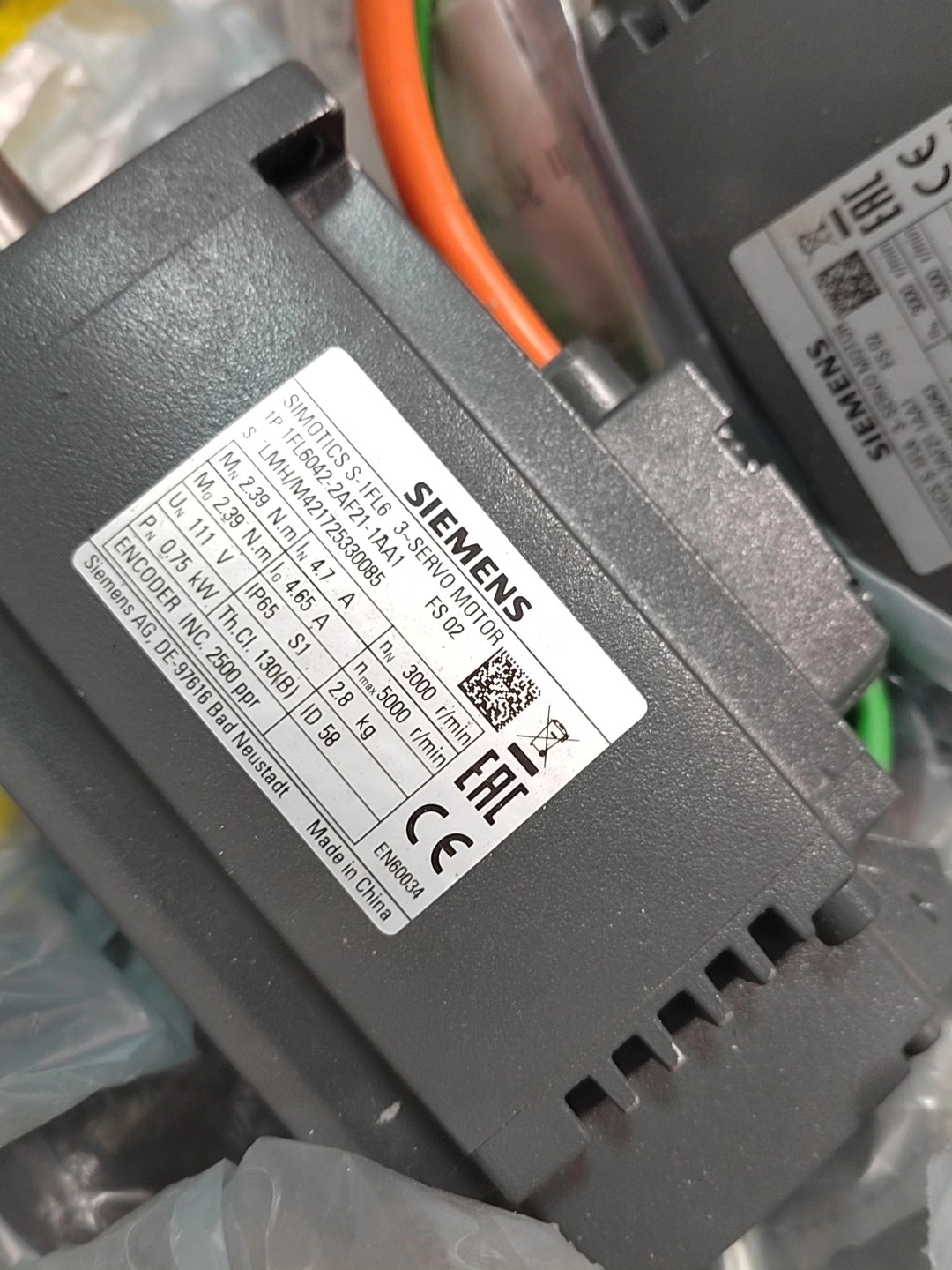 Siemens 1FL6042-2AF21-1AA1 SIMOTICS S-1FL6 Сервомотор